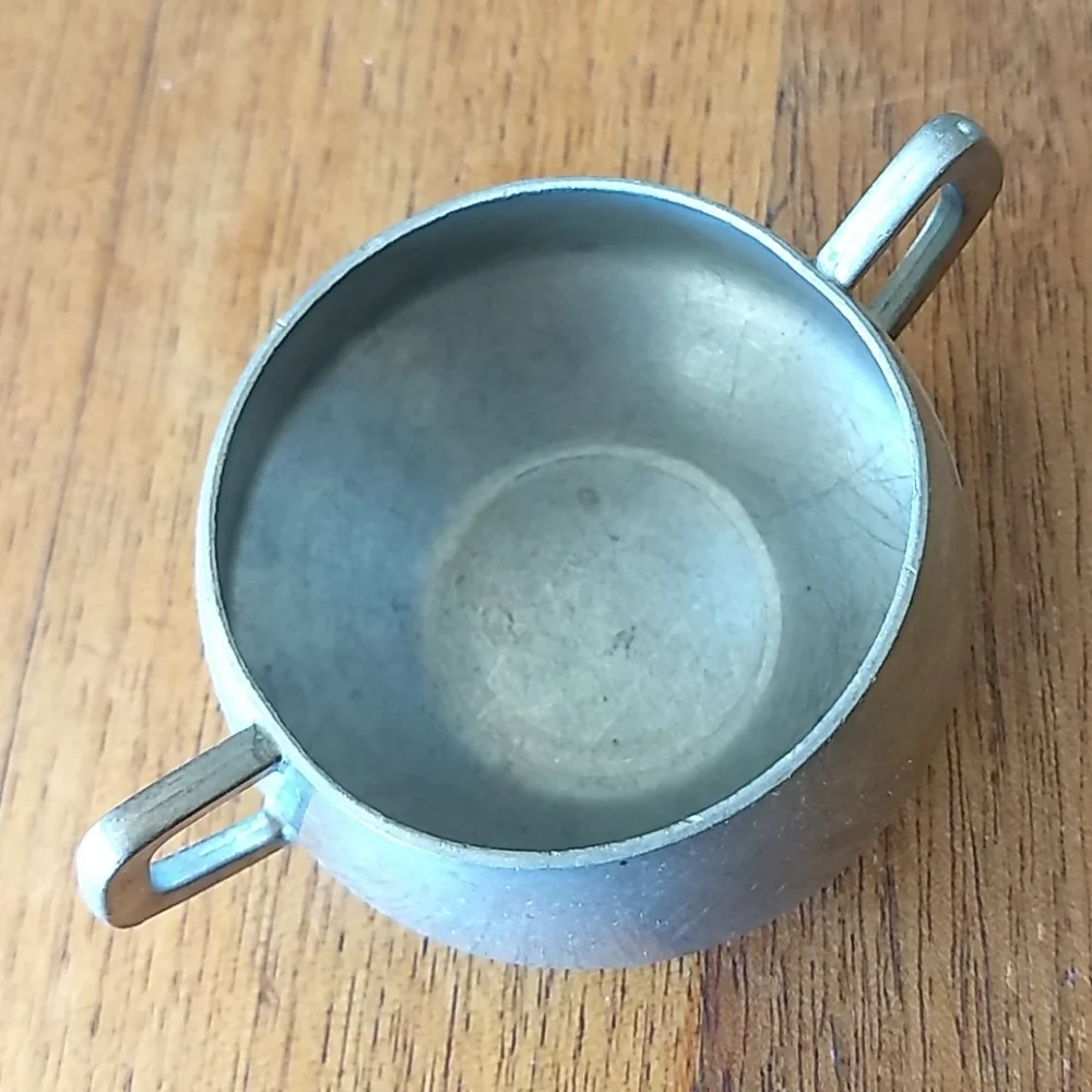 Pewter Sugar Bowl and Creamer Set